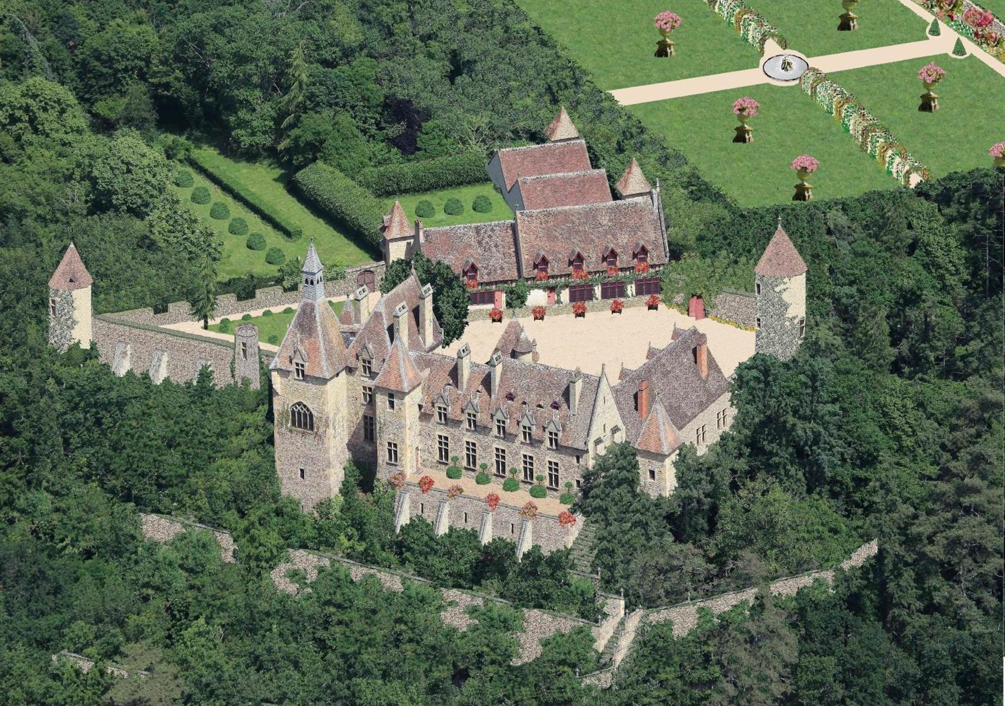 Chateau De Peufeilhoux Bed & Breakfast Vallon-en-Sully Eksteriør bilde